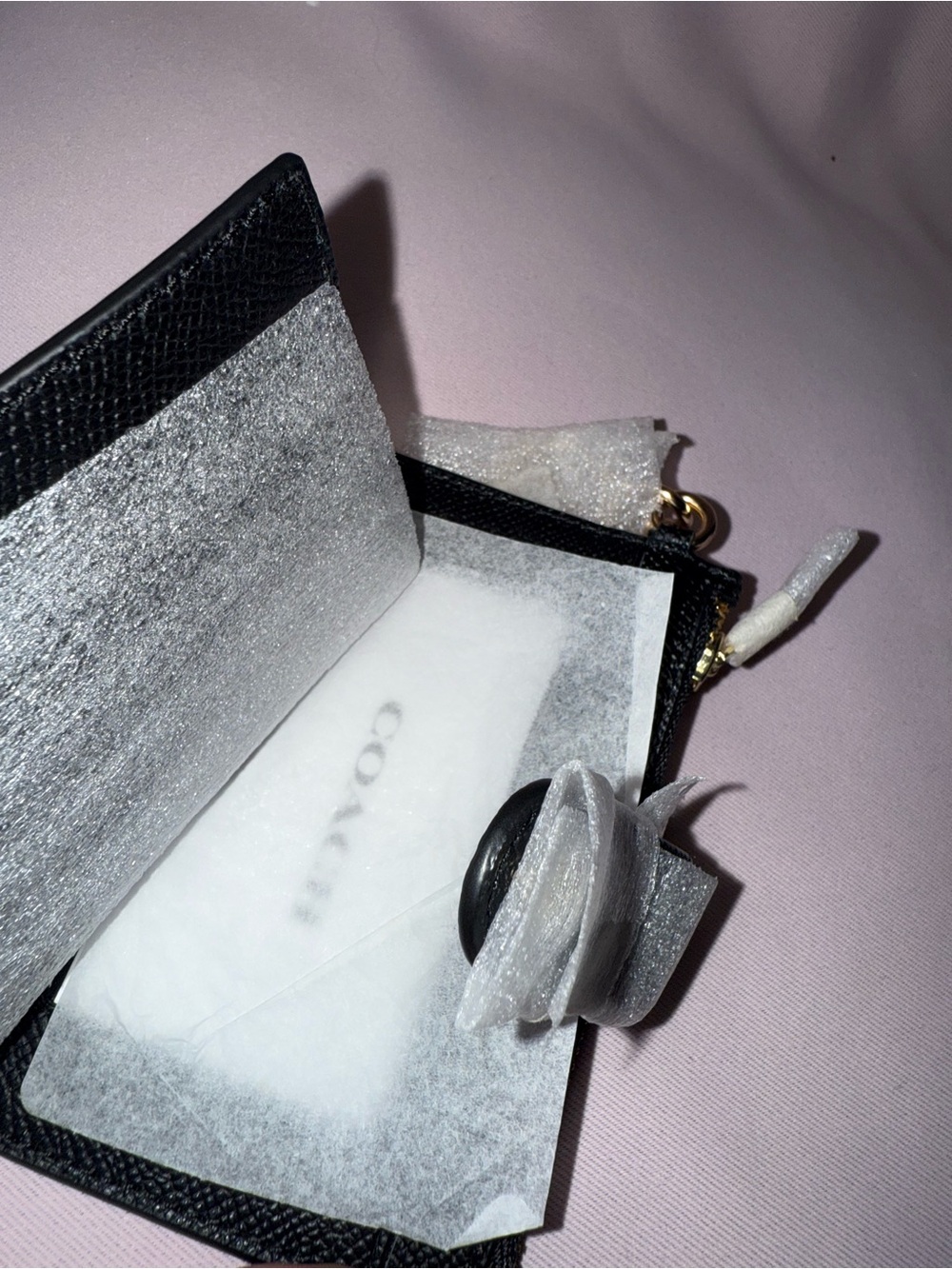 COACH Black Leather Card Holder - Picture 4 of 6